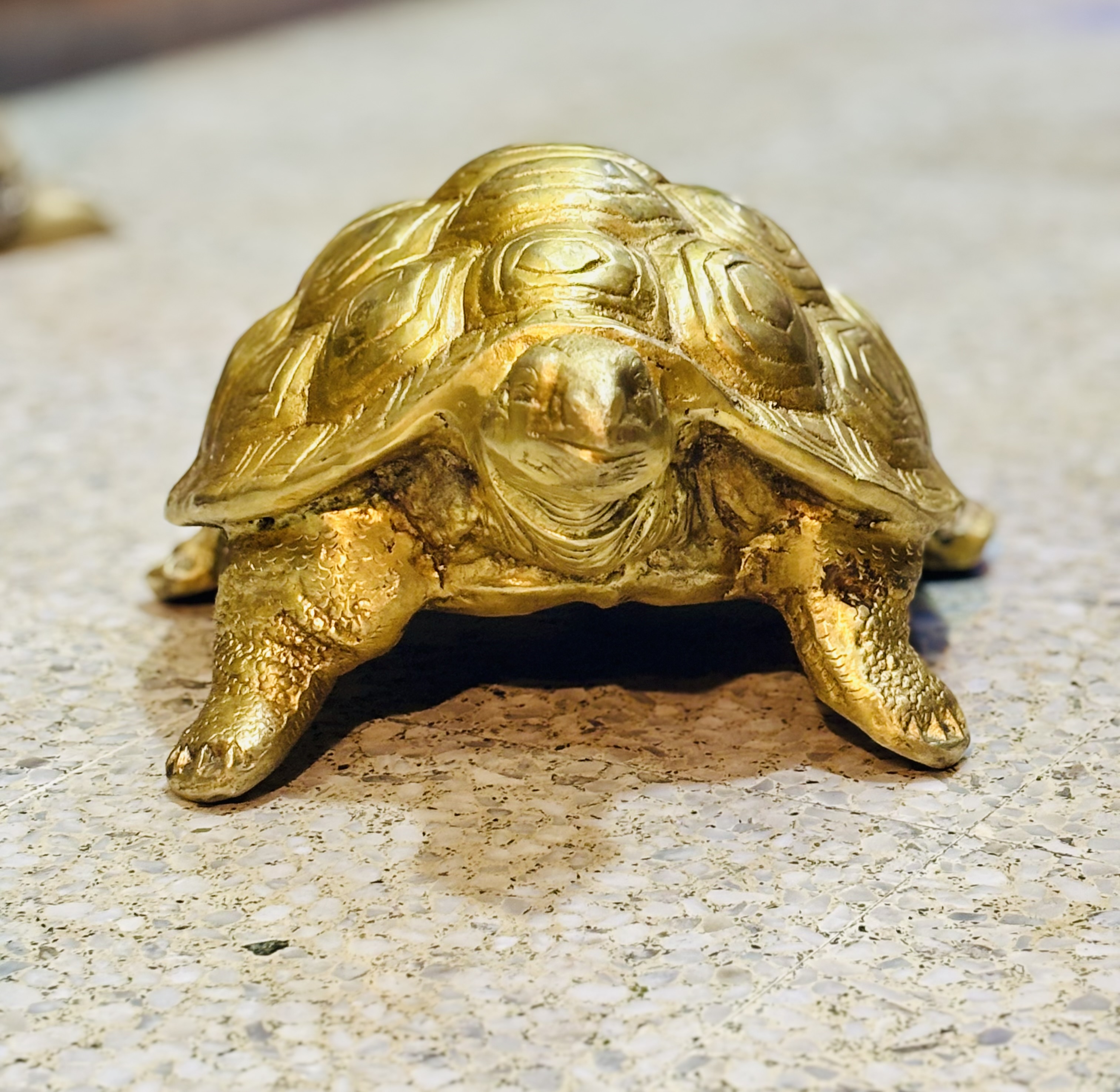 Handcrafted Brass Tortoise – Nepalese Decorative Sculpture For Good Fortune & Protection